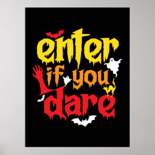 Poster Cadeau Halloween Entrez Si Vous Osez Anniversair