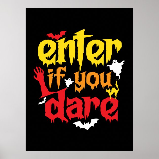 Poster Cadeau Halloween | Entrez Si Vous Osez Anniversair (Devant)