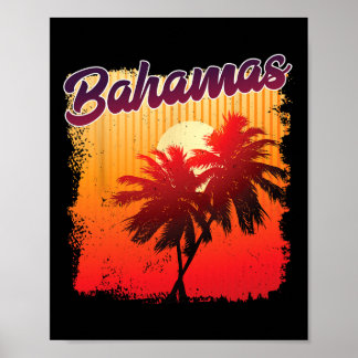 Poster Cadeau Hamas Coucher de soleil Palmiers Été Tropic