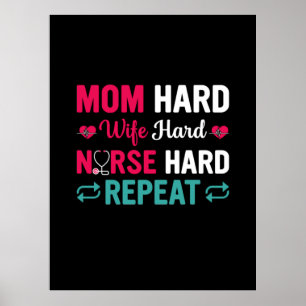 Poster Cadeau infirmière   Maman Grosse Femme Infirmière