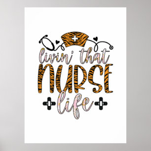 Poster Cadeau infirmière Vivre Cette Vie Infirmière