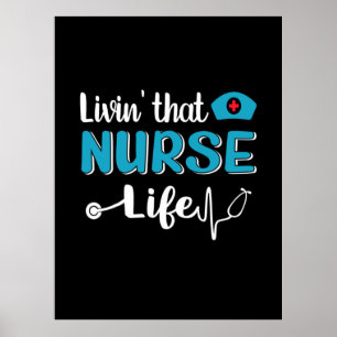 Poster Cadeau infirmière   Vivre Cette Vie Infirmière