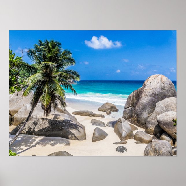 Poster cadeau Mahe Seychelles Carana Beach (Devant)