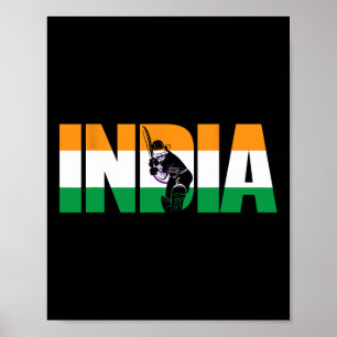 Poster Cadeau Maillot de Cricket d'Inde pour les Fans de 