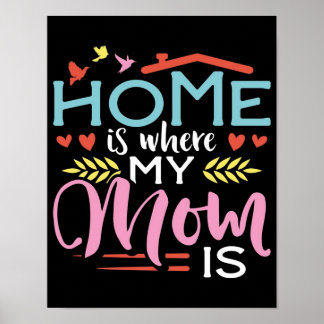 Poster Cadeau maman| Accueil est là où ma mère est