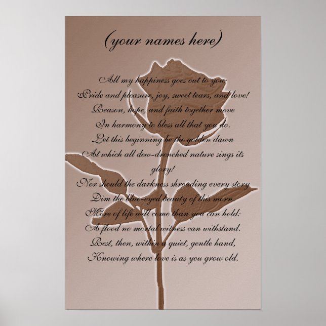 Poster Cadeau mariage pour la mariée et la mariée (Devant)