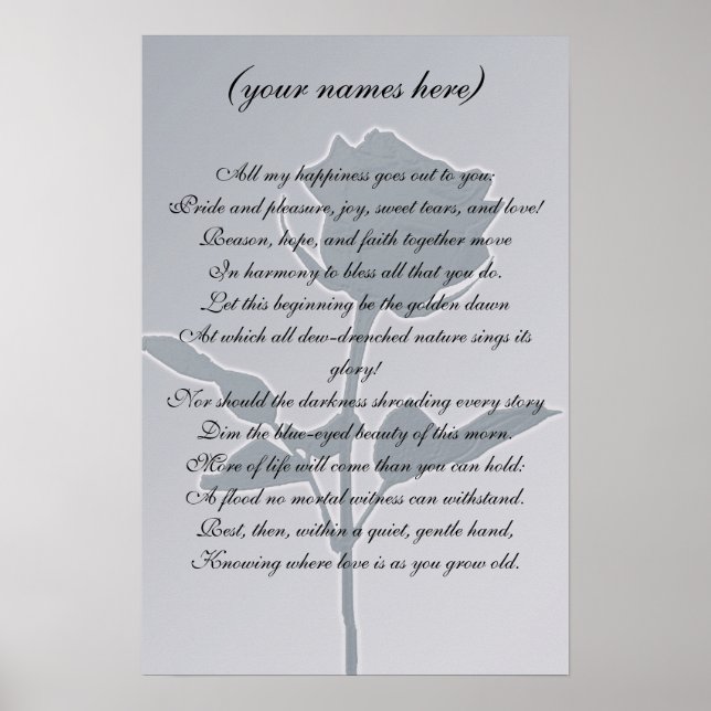 Poster Cadeau mariage pour la mariée et la mariée (Devant)