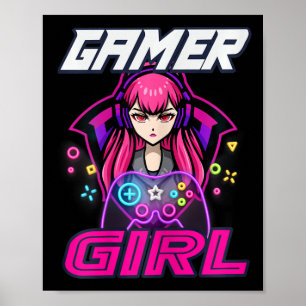 Poster Cadeau mignon pour fille joueuse de jeu vidéo pass
