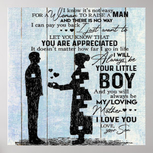 Poster Cadeau mignon pour maman, Lettre Son à ma maman,
