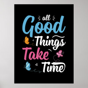 Poster Cadeau Papillon Toutes les bonnes choses prennen