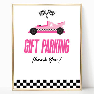 Poster Cadeau Parking Rose Course Voiture Panneau de la t
