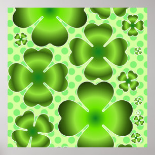 Poster Cadeau personnalisé à motif de trèfle vert