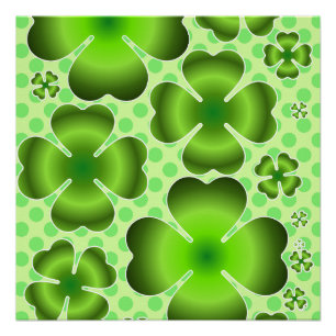 Poster Cadeau personnalisé à motif de trèfle vert
