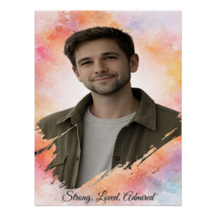 Poster Cadeau personnalisé de Saint-Valentin aquarelle po