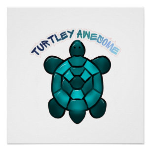 Poster Cadeau personnalisé de tortue mignon drôle