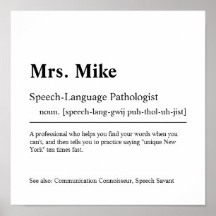 Poster Cadeau personnalisé orthophoniste