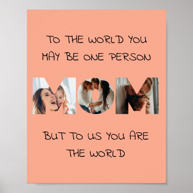 Poster Cadeau personnalisé pour MOM Photo Collage Imprime (Devant)