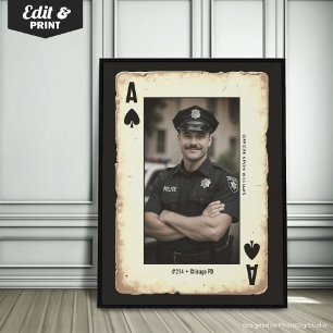 Poster Cadeau personnalisé pour policier en art mural, As