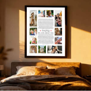 Poster cadeau photo d'anniversaire 70 choses que nous aim