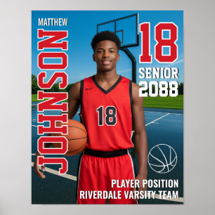 Poster Cadeau photo d'équipe pour joueur de basket-ball s