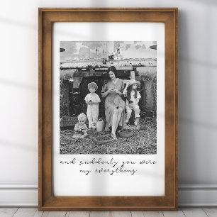 Poster Cadeau photo personnalisé unique en noir et blanc 