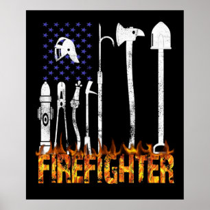 Poster Cadeau pompier   Cadeau aux amoureux des pompiers
