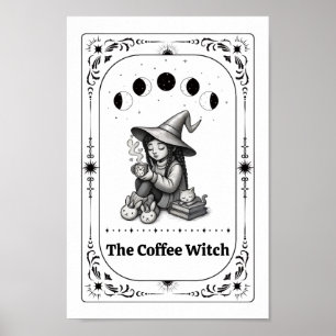 Poster Cadeau pour amateur de café Zodiaque sorcière capr