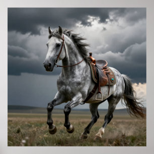 Poster Cadeau pour amateur de chevaux de style occidental
