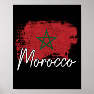 Poster Cadeau pour amateur de football marocain Drapeau M