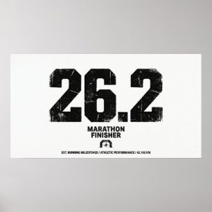 Poster Cadeau pour avoir terminé un marathon de 26,2 mill