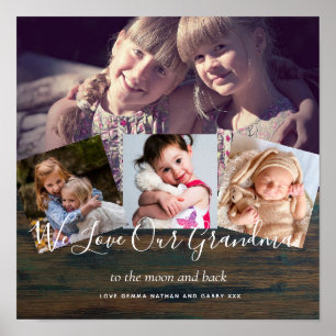 Poster Cadeau pour grand-mère grand-père Collage photo Gr