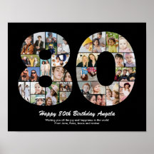 Cadeau pour le 80e anniversaire Collage photo numé
