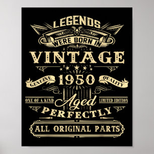 Poster Cadeau pour les 75 ans pour légende vintage né en