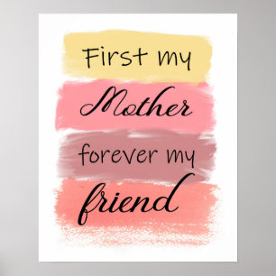 Poster Cadeau pour maman - d'abord ma mère pour toujours 