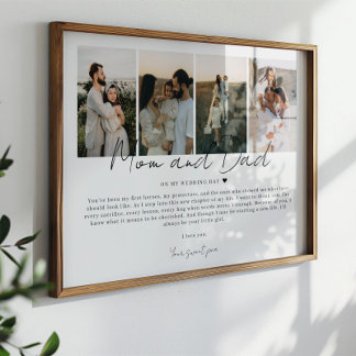 Poster Cadeau pour maman et papa le jour de mon mariage p