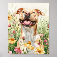 Cadeau pour Pit Bull propriétaire Dog Art Wall Pos