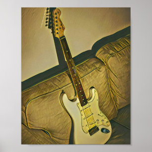 Poster Cadeau pour professeur de musique guitariste bassi