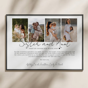 Poster Cadeau pour sœur et tante de la part de la nièce e