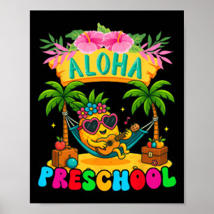 Poster Cadeau préscolaire Aloha Pineapple Hawaï Enfants r