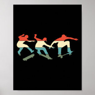 Poster Cadeau Rétro Skateboard Pour Skateboard