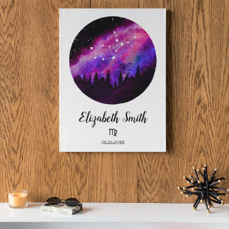 Poster Cadeau Signe Horoscope Vierge Constellation Rose