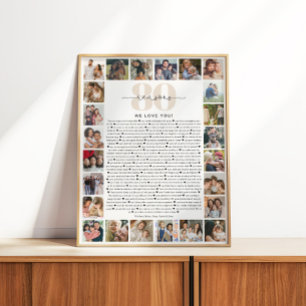 Poster Cadeau souvenir Collage Photo 80 Raisons pour lesq