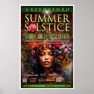 Poster Cadeau souvenir Greensboro Solstice d'été 2023