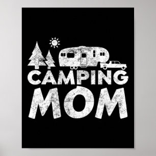 Poster Cadeau T-shirt maman camping caravane roulotte 5èm