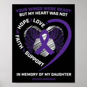 Poster Cadeaux Affectueux Mémoire De Ma Fille Pourpre Épi