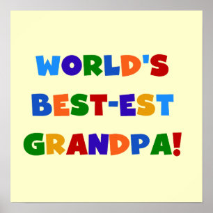 Poster Cadeaux aux couleurs vives du meilleur grand-père 