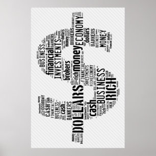 Poster Cadeaux dactylographiés par argent d'affaires du