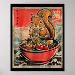 Poster Cadeaux d'anime de Kawaii Écureuil Japonais Mangea