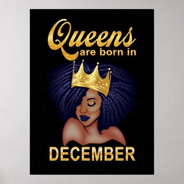Poster Cadeaux d'anniversaire | Les Reines Sont Nées En D (Devant)