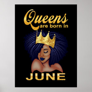 Poster Cadeaux d'anniversaire Les Reines Sont Nées En J